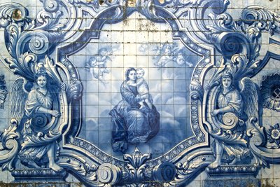 Decorative Panel Depicting the Madonna and Child, Lamego, Portugal, 1738 by Portuguese School